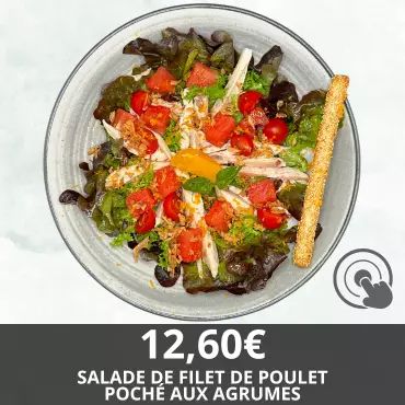 Salade de FIlet de Poulet Poché aux agrumes - Restaurant Le Globe Trotteur Lorient